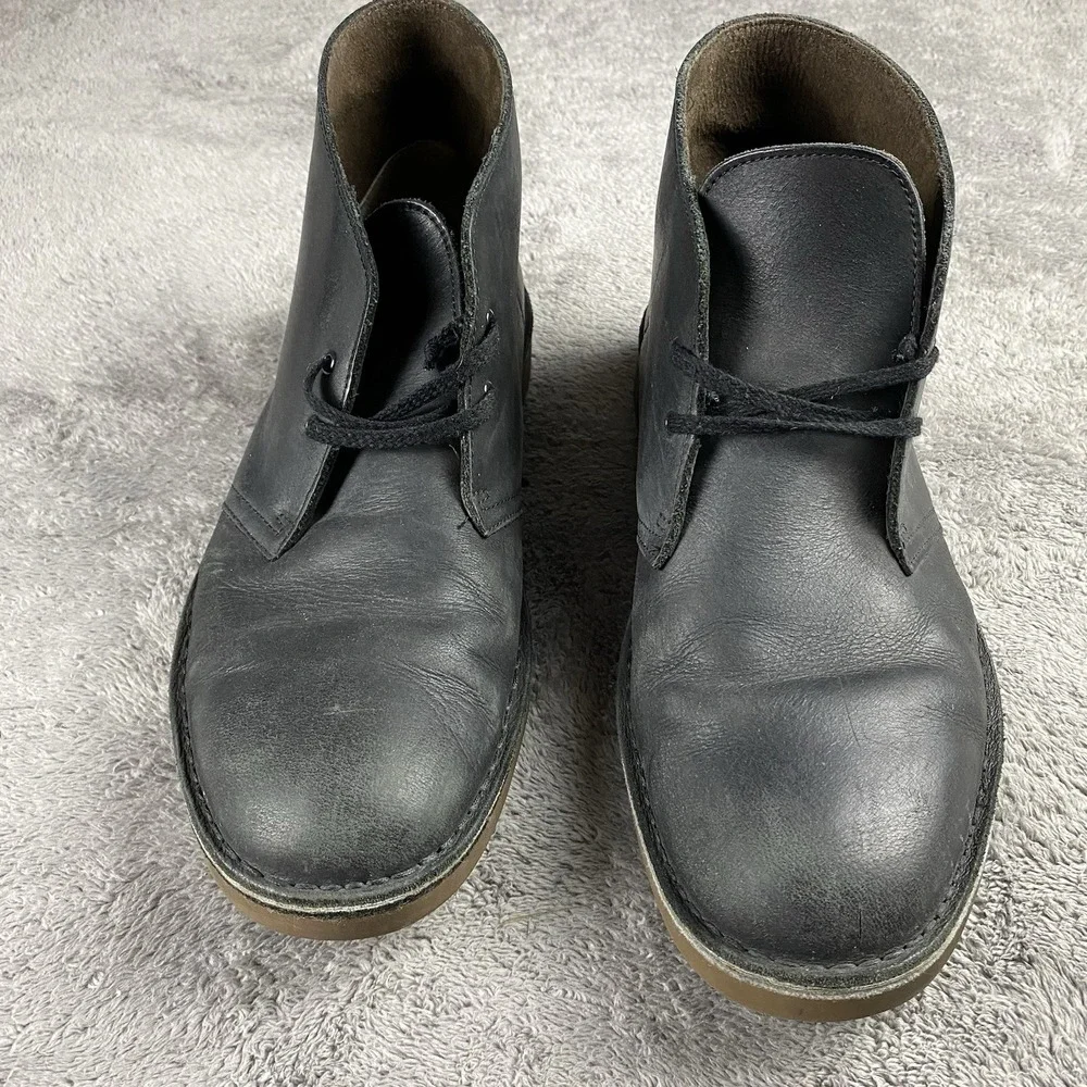 Clarks Bushacre 3‎ Chukka Boot Leather Mens 10.5 M Gray